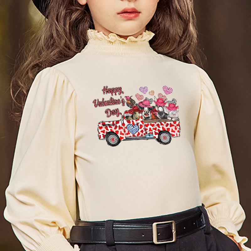 Sticker On Clothes Happy Valentines Day T-Shirt Parches Ropa Hoodies Diy Heat Transfer Sticker Iron On Patches