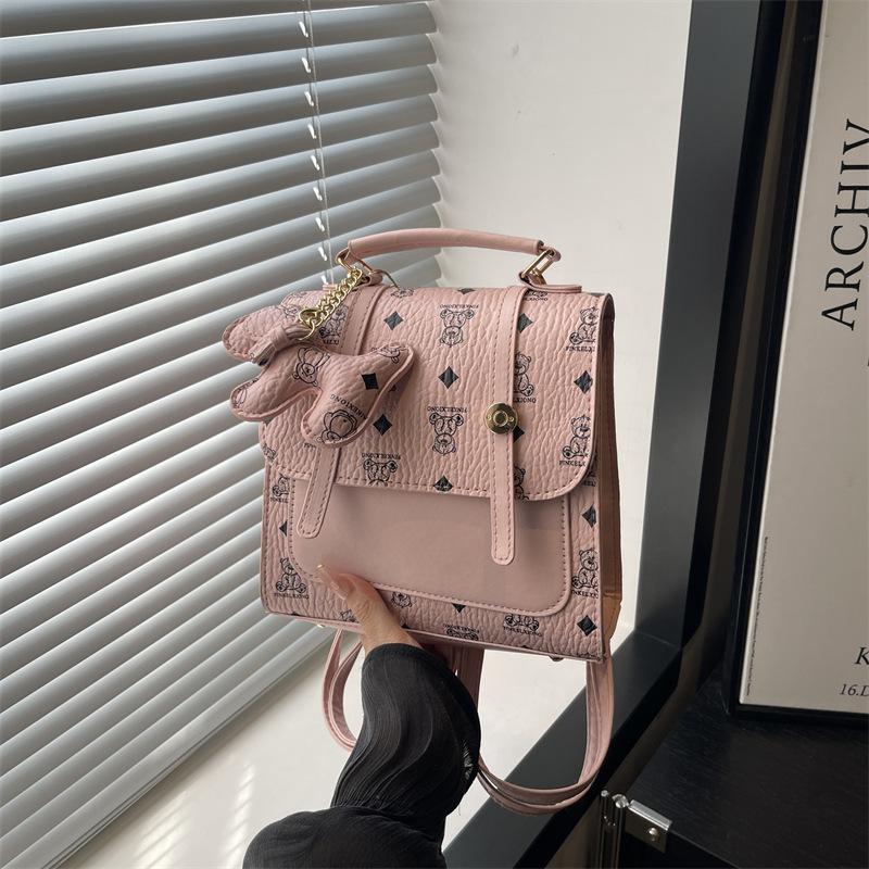 New Niche Simple Trend Student Class Small Backpack Women's Bag Retro Fashion Printed Backpack