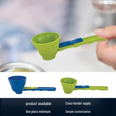 Leakproof Long Handle Milk Powder Funnel with Sliding Mess-Free Measuring Ladle