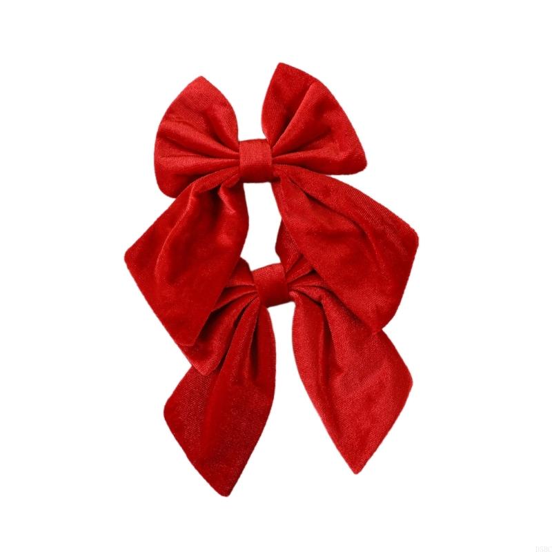 Plush Textured Christmas Bowknots Double Pack Decorative Accent For Festival Home Decors And Retail Window Displays