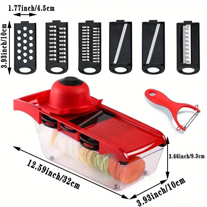 

9 In 1 Multifunctional Vegetable Slicer Cutter Shredders Slicer with Basket Fruit Potato Chopper Carrot Grater Kitchen Gadgets