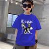 T-shirt Estiva Tupac 2pac Rapper Thug Stampa Moda Bambini Ragazzi Ragazze Abbigliamento Casual Manica Corta Top
