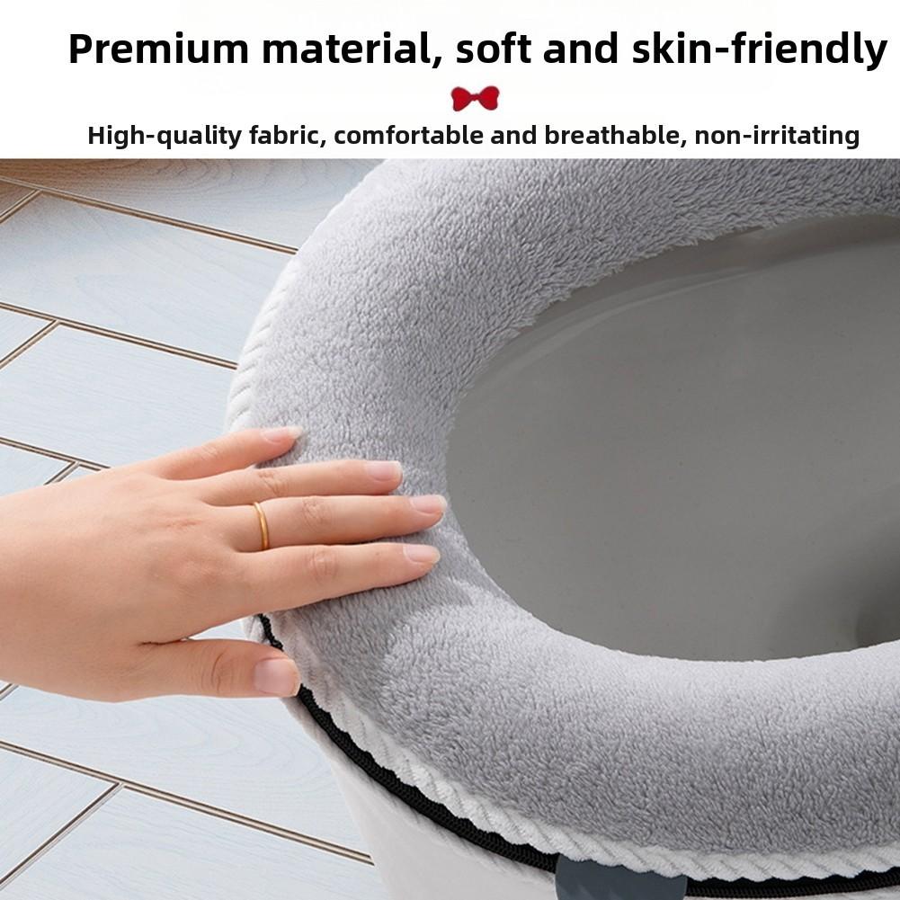 Plush Fabric Toilet Seat Cover U-shaped Toilet Seat Zipper Installation
