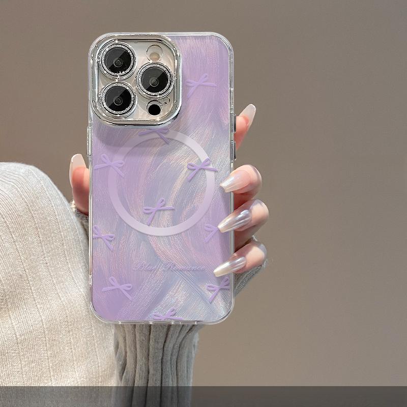 The Bow Tie Magnetic Stand Is Suitable for Apple 15PRO Phone Cases, 14/13, 12, Light Luxury, and 11, Anti-drop