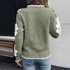 Women's Casual Fashion Elegant Floral  Knitted V-Neck Sweater