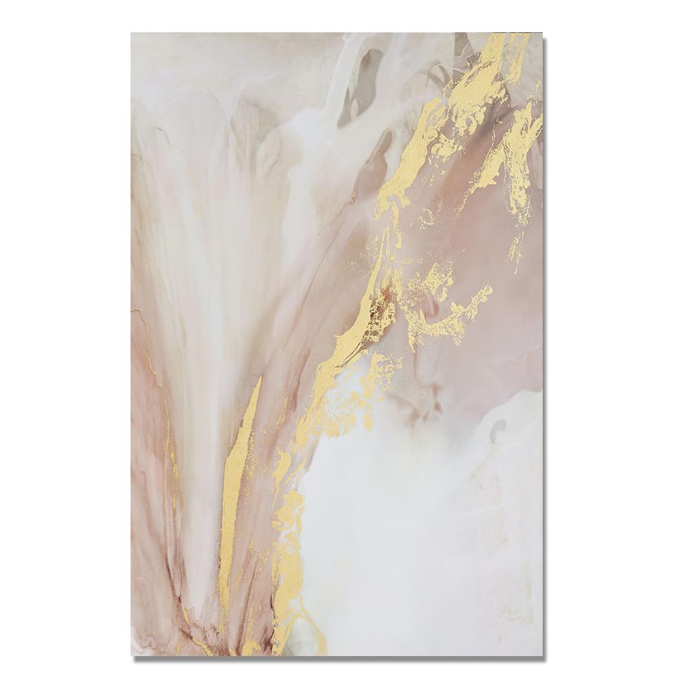 

Розовый, белый, золотой, абстрактная река, холст, картина, постер и принты, современные настенные художественные картины для гостиной, галереи, домашний декор 21*30cm