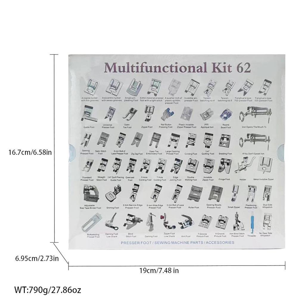 Deluxe Presser Foot Set: 32-62pcs Multifunctional Sewing Accessories for Home Machines