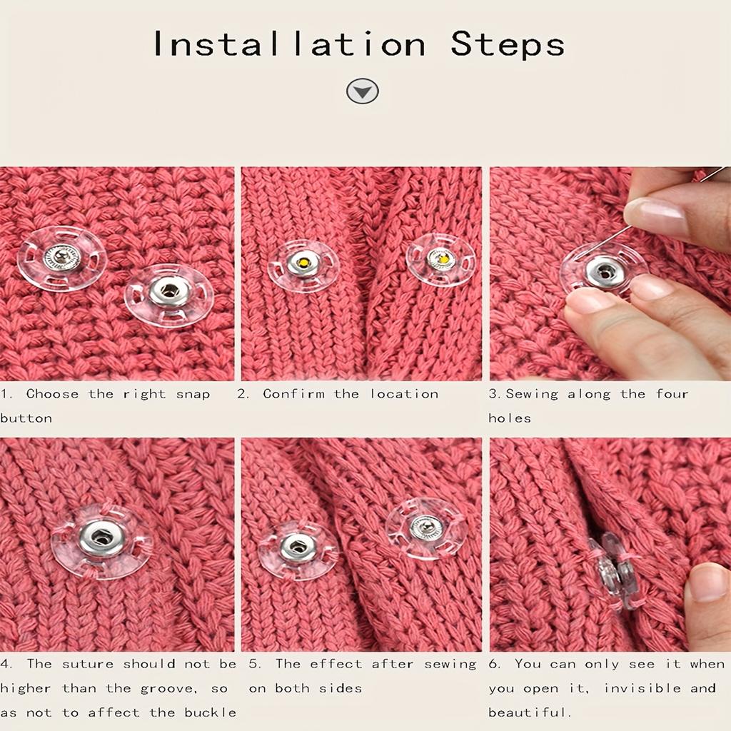 5/10piars Transparent Fastener-23mm DIY Invisible Snap Fastener Round Snap Button Acrylic Press Stud Sewing Accessories