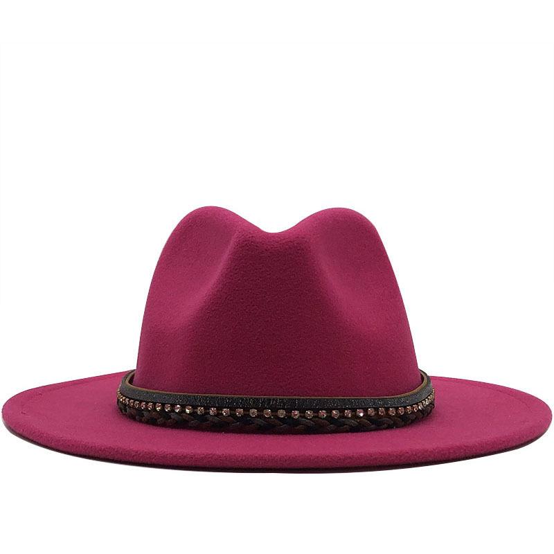 Women S British Style Cashmere Large Brim Fedora Hat 56 58cm