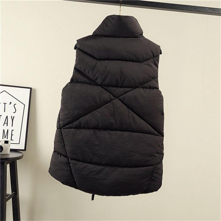 Autumn Winter Down Vest Women Fashion Stand Collar Zipper Thick Warm Waistcoat Jacket Female Casual Sleeveless