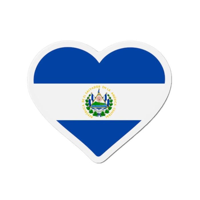 Aimant Coeur Drapeau Salvador - Multicolore - 8 Cm - 50 Pièces - Résine Synthétique - Mixte