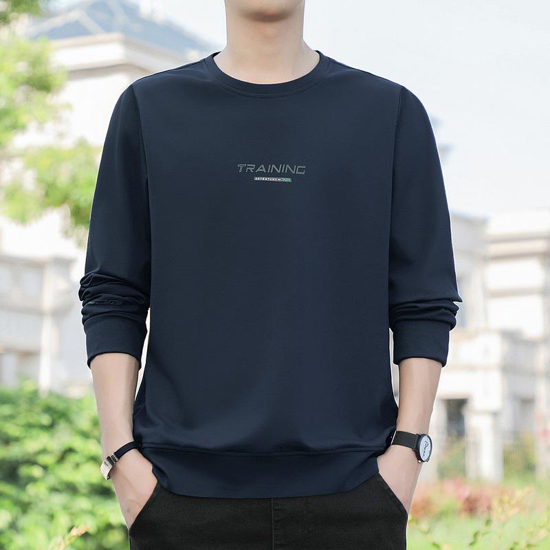 2024 Men's Oversized Round Neck Sweatshirt - Long Sleeve Pullover for Spring and Autumn