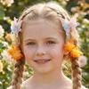2pcs/set Extra Large Tassel Hair Clip Silk Butterfly Hairclips  Children's Use