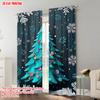 2pcs   plane printing Curtains Vibrant Snowflake & Christmas Tree Polyester Woven (without rod) Holiday for Bedroom & Living