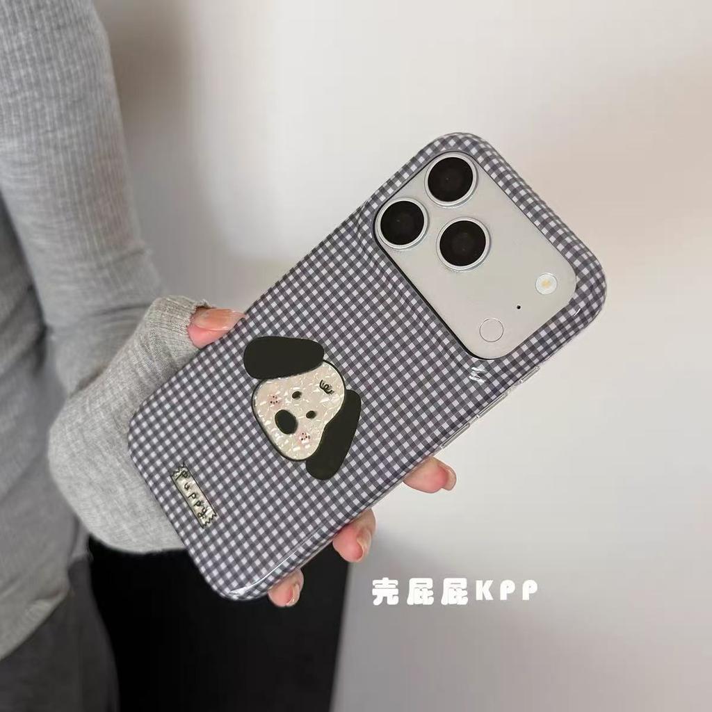 Plaid cute puppy ins15 for 17pro apple 17ProMax mobile phone case iPhone16