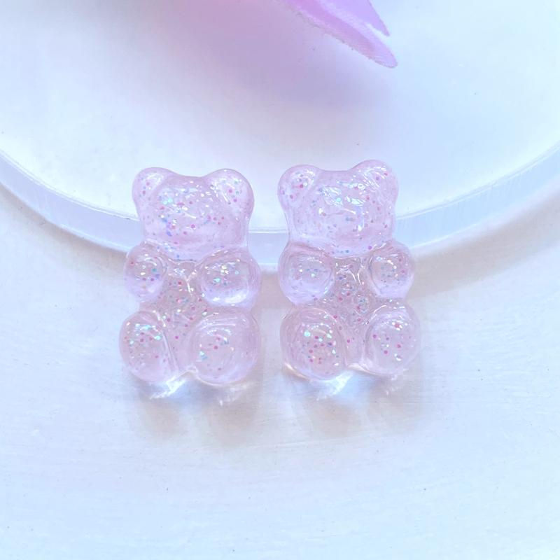 10 Stück Neu Mini Niedlich Glänzend Bär Flache Rückseite Harz Scrapbooking DIY Schmuck Handwerk Dekoration Zubehör