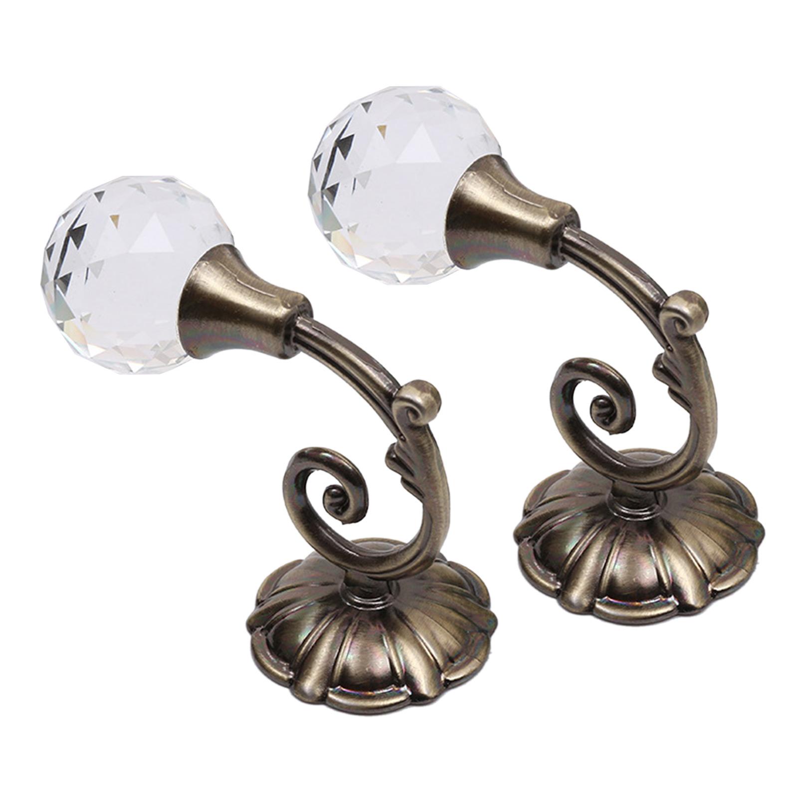 

2 шт. Металлический хрустальный держатель для штор настенные подхваты крючки пряжка ручка крючок держатель зажим для штор украшение для комнаты дома бронзовый