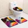 3D Feather Bathroom Toilet Three-Piece Floor Mat Door Mat Bathroom Carpet