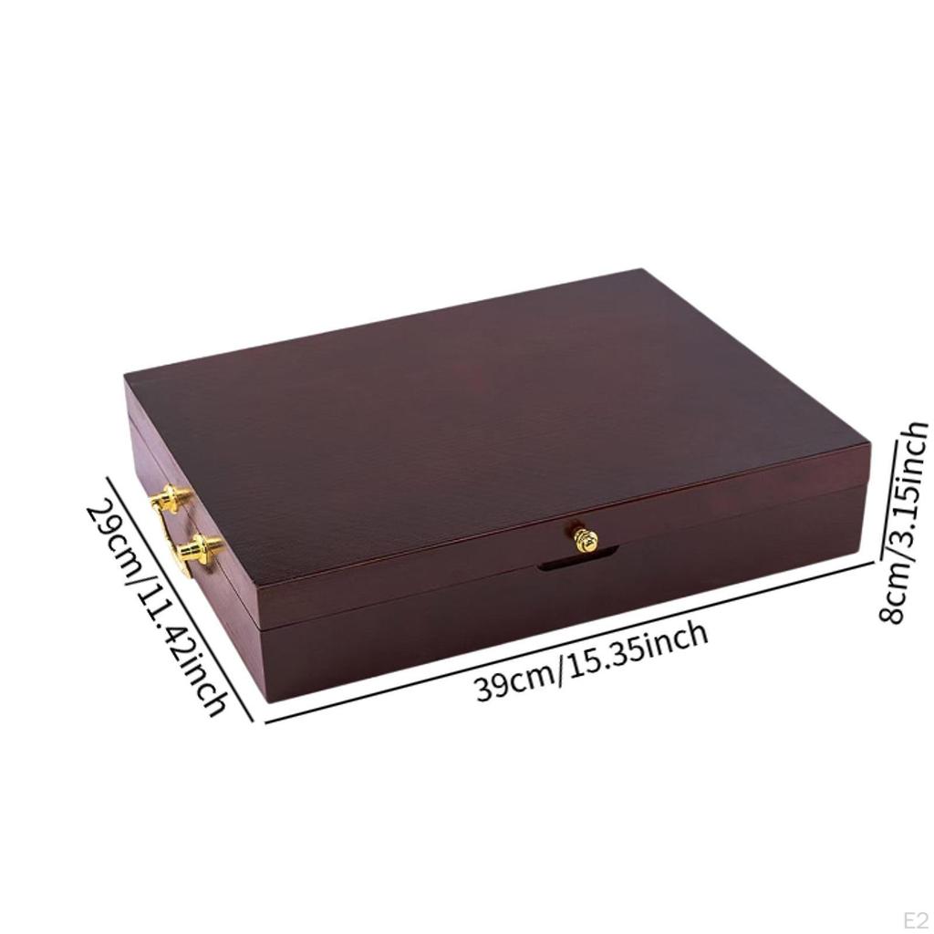 Wood Silverware Storage Box Chest Gift Kitchen Portable Sturdy Home Decor with Lid,