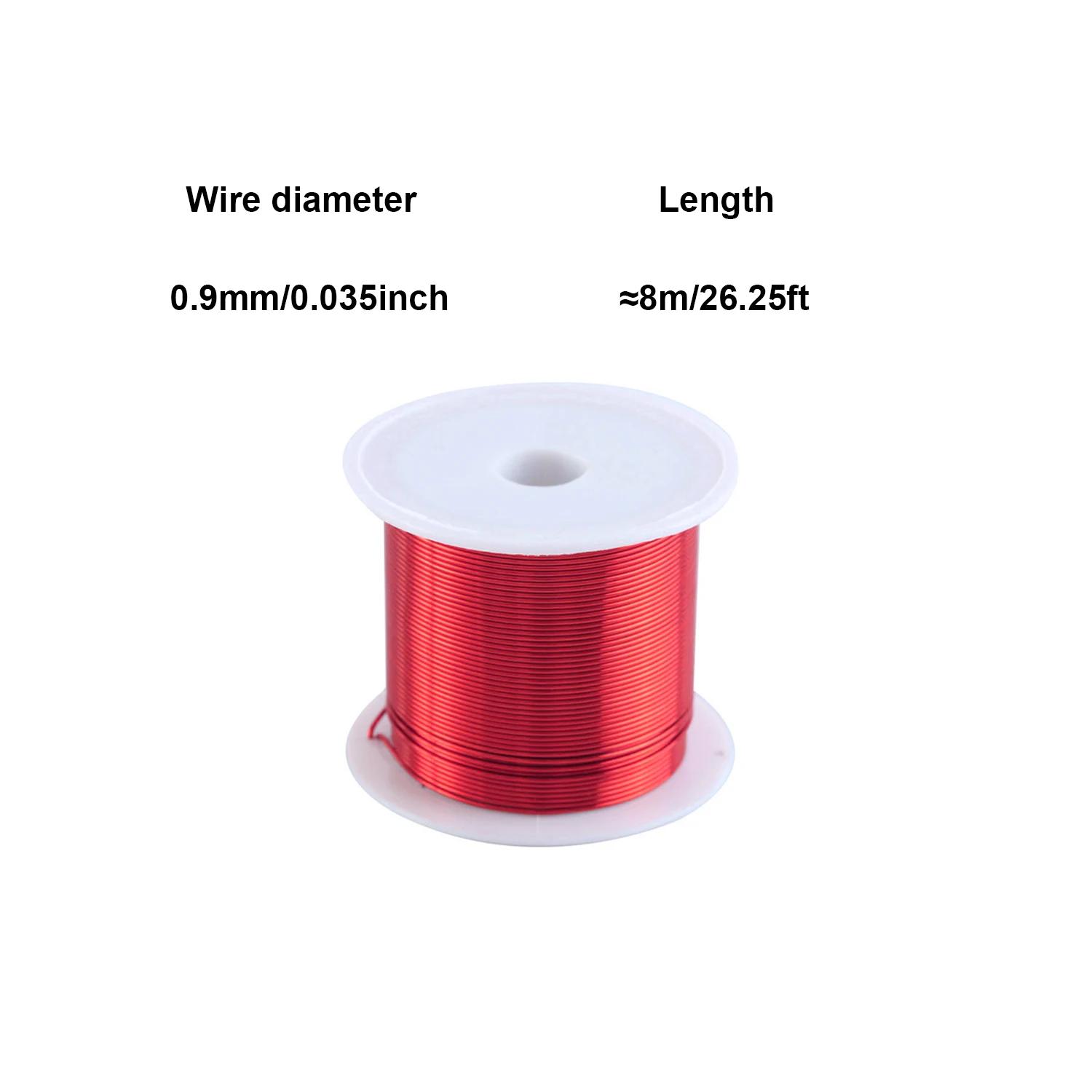 

1-5 Roll Magnet Wire for Coil Winding, 0.1-1.0mm Red PU Enameled Coppers Wire, High Conductivity Insulated for Craft 1 roll