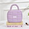 Large Capacity Hand-held Makeup Bag Quilted Portable Toiletry Bag Puff Square Cosmetic Bag  Home