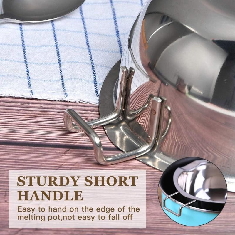 304 Stainless Steel Melting Pots 480ml Double Spout Nonslip Handle For Chocolate Caramels Butter Kitchen Tool
