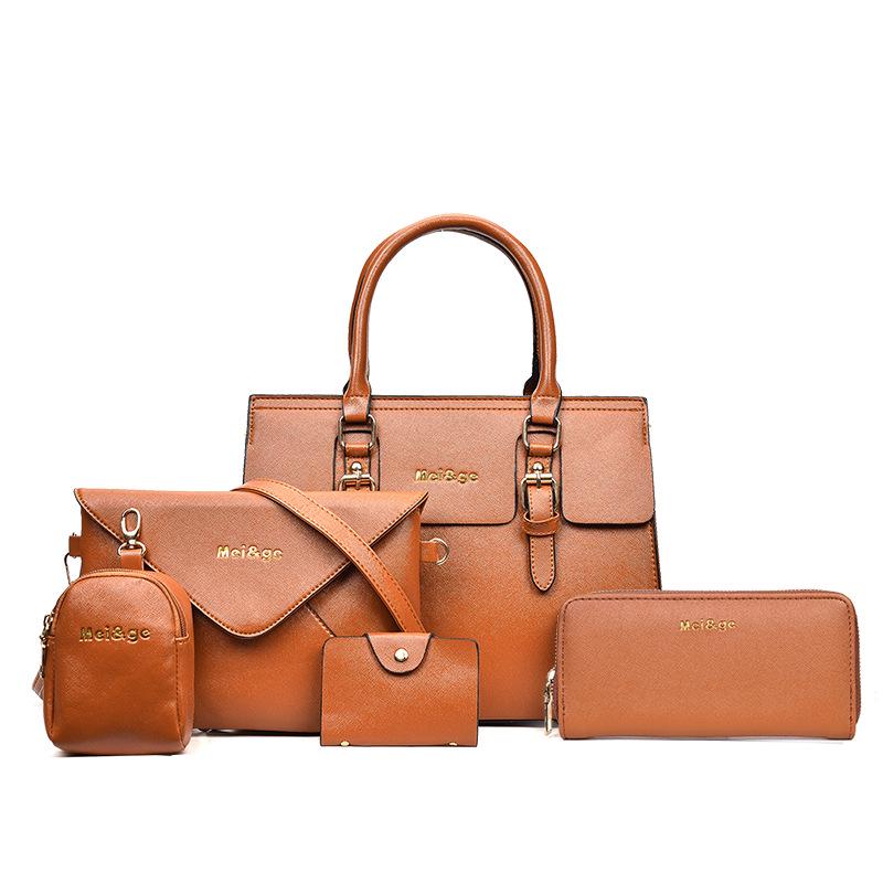 Moda damska 5 sztuk zestaw torebek PU skórzana torba na ramię Crossbody Bag zestaw torebek