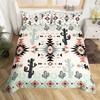 Geometric Aztec Duvet Cover Twin Queen Size,Horseshoe Cactus Western Cowboy Bedding Set,Southwest Rustic Farmhouse Quilt Cover