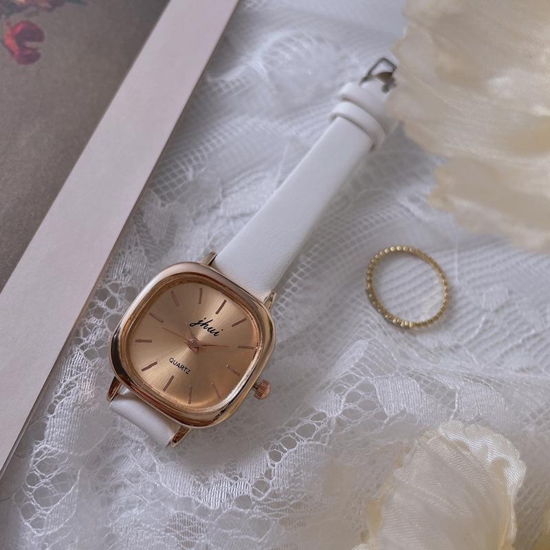 Retro Dámské Hodinky ve Korejském Stylu s Čtvercovým Ciferníkem - Jednoduché, Elegantní Quartz pro Studentky