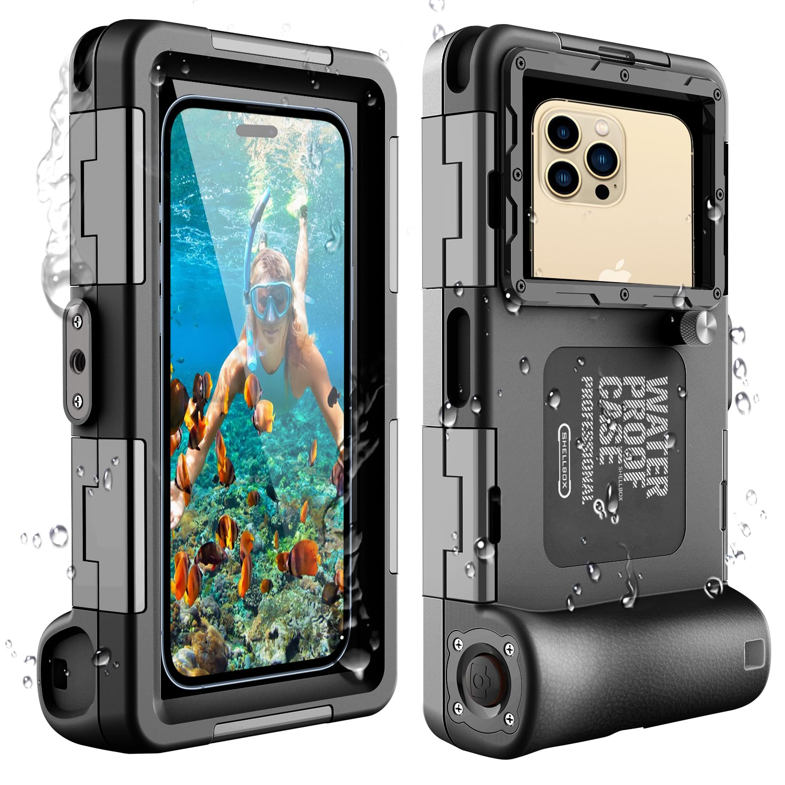 

Водонепроницаемый чехол для дайвинга для подводной фотографии и водонепроницаемый по стандарту IPX8 до глубин до Подходит для жаркого лета и с функцией выпуска воздуха чёрный