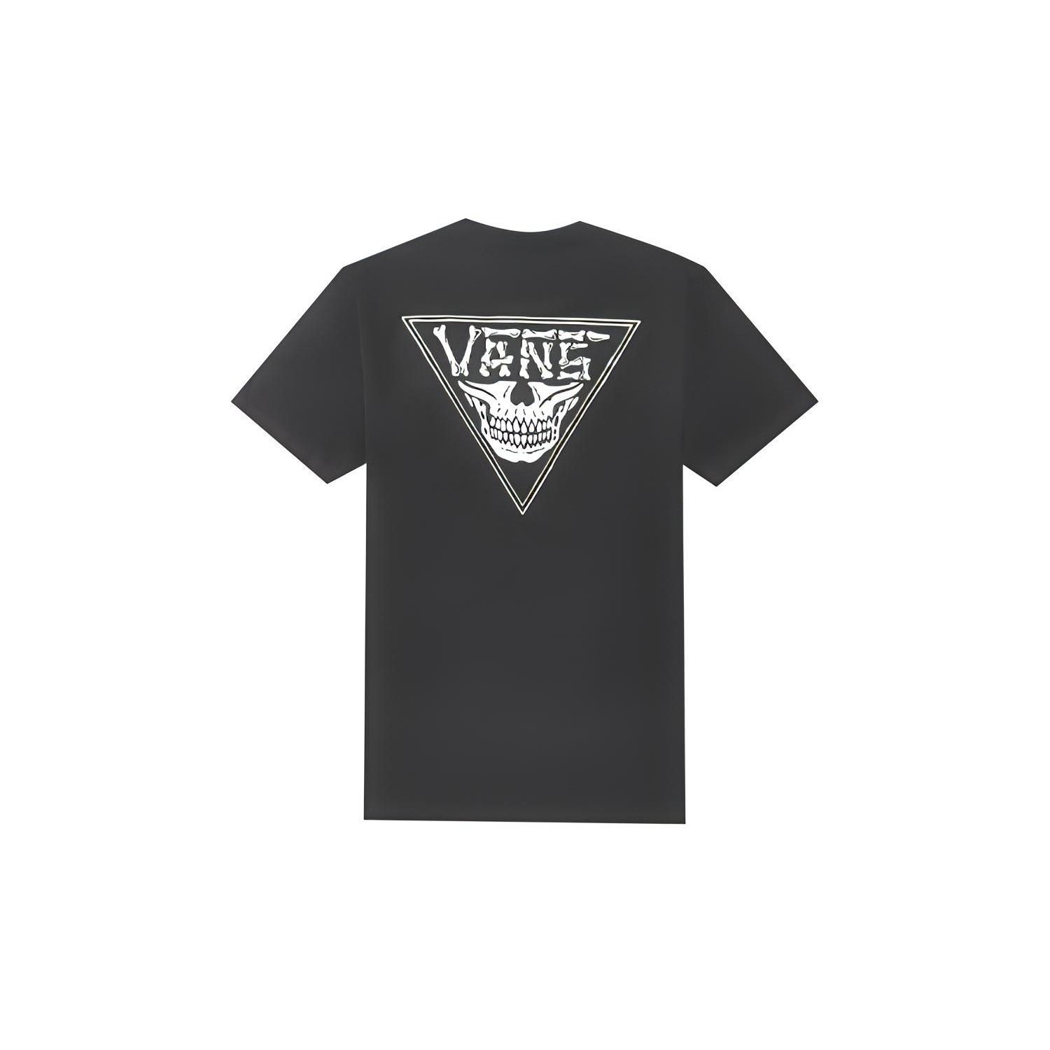 Vans Triangle Skeleton Printing Short Sleeve Couple Style Black Men s VN0A54IJBLK L