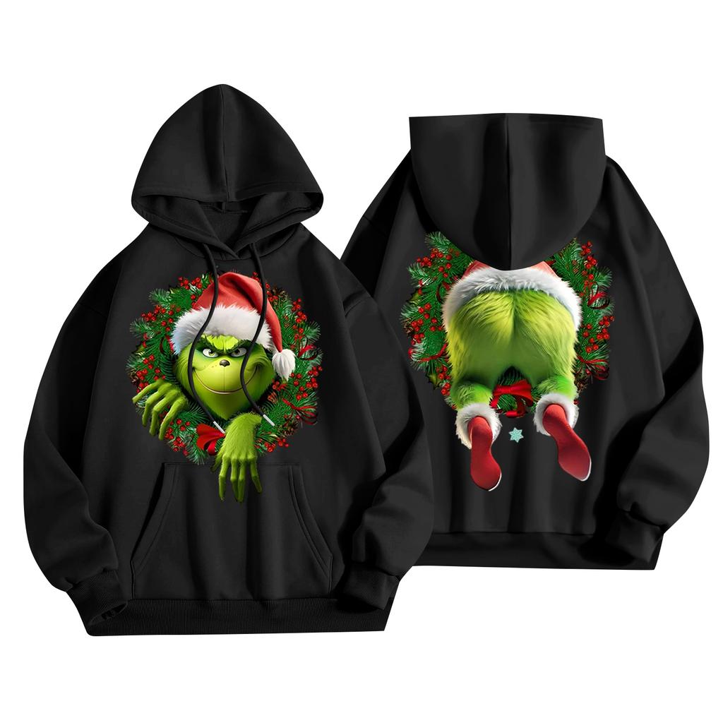 Women's Casual Fashion Christmas Printed Letters Casual Hooded Sweatshirt With Pockets