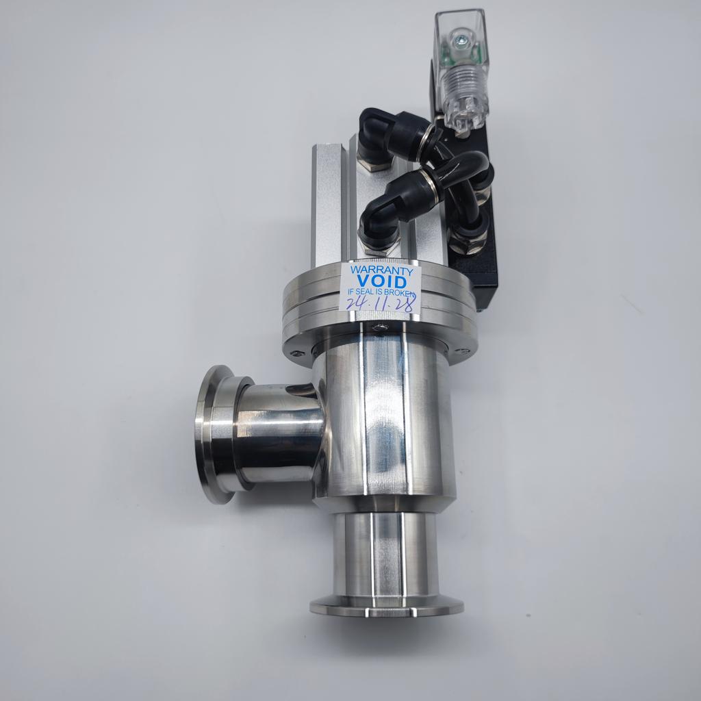 KF Vacuum Pneumatic Flapper Valve L Type GDQ High Vacuum Angle Valve KF16 KF25  220V and 24V