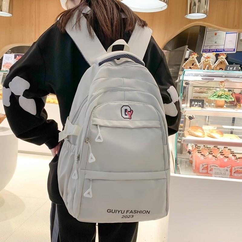 Letter Lightweight Nylon Backpack With Zipper Closure For Teens Adults And