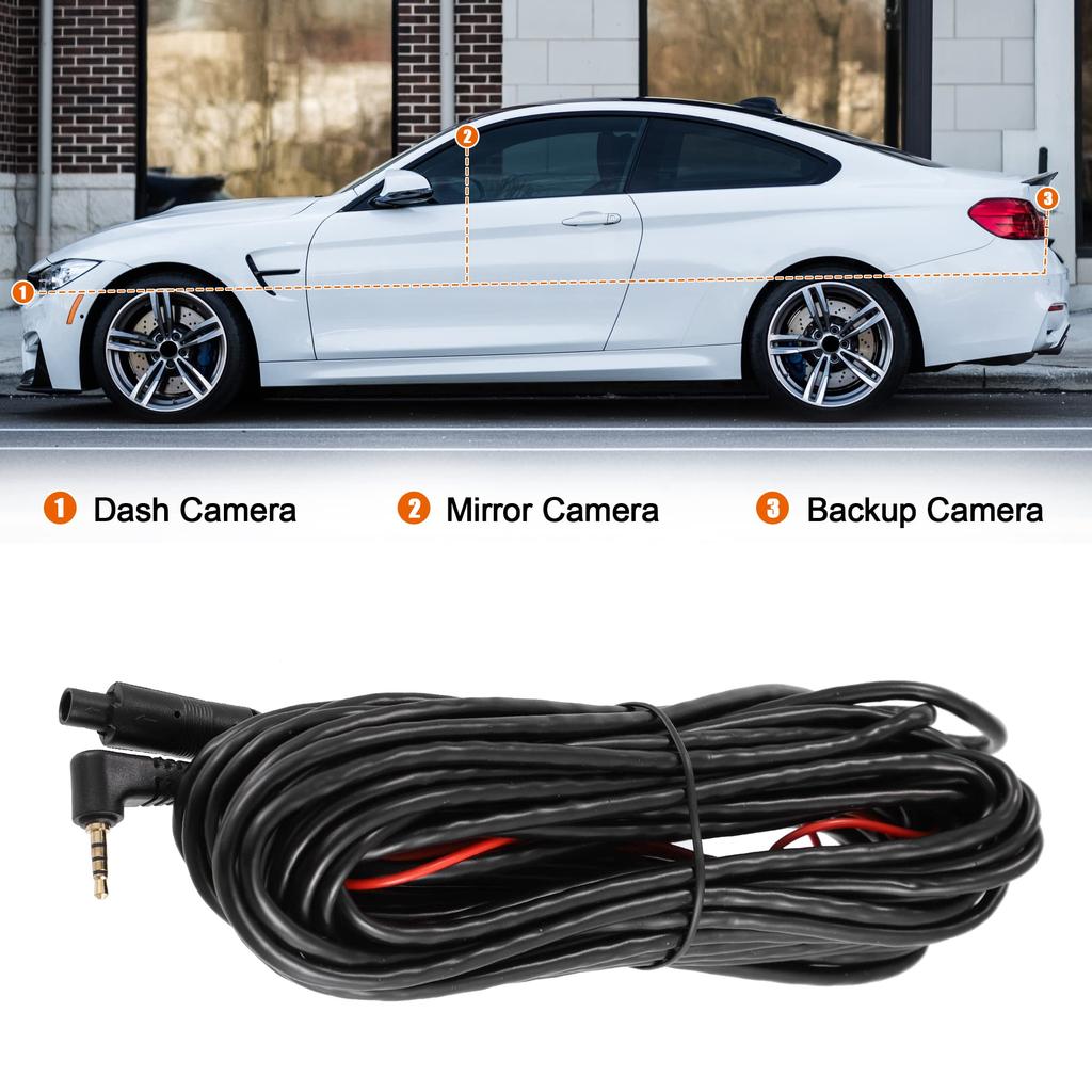 uxcell Car Recorder Cable Dash Cam Rearview Mirror Backup Camera Reverse Extension Cord Male