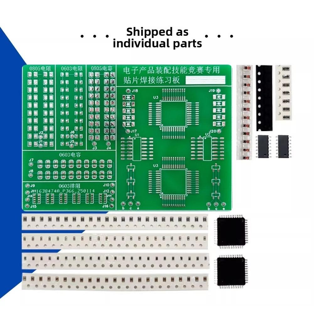FOR SMD Soldering Practice Kit with 106 Components Including LQFP 44 and 14 Chips for Electronics Hands On Skill Improvement