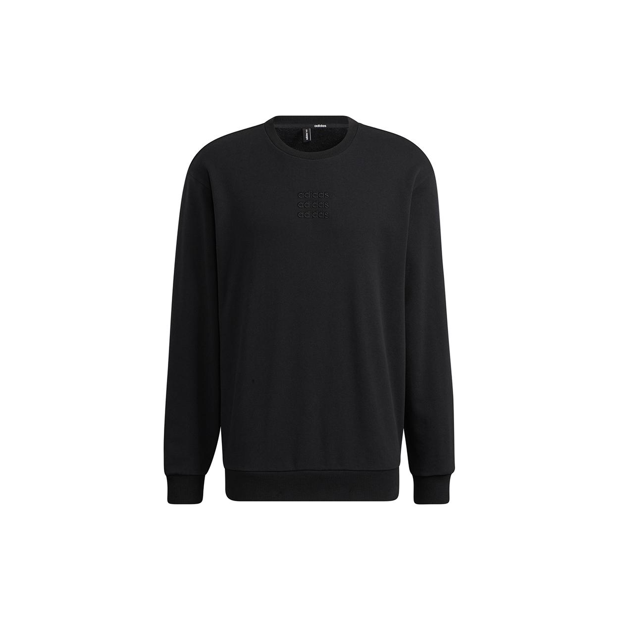 Adidas Neo Sweatshirts Men s Black Crew Neck Moderate Regular H14216 XXL