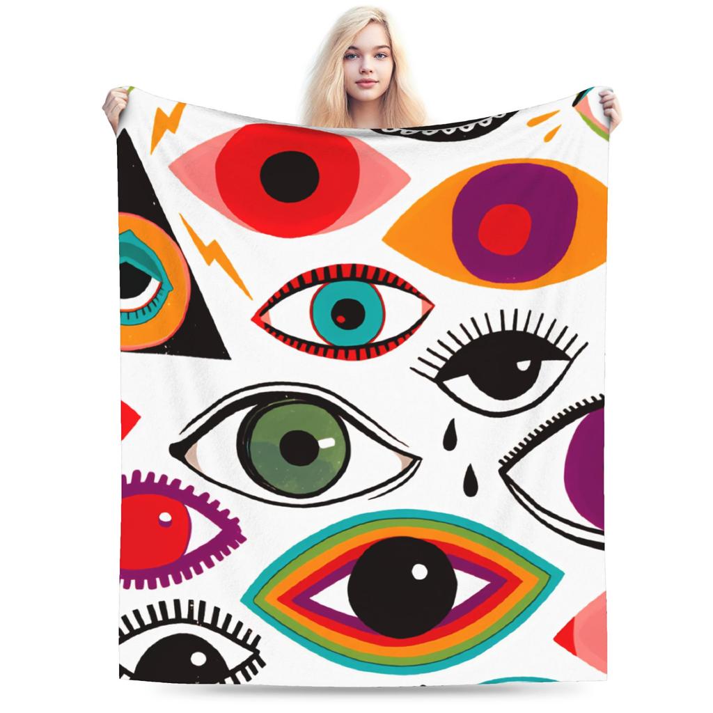 Eye Pattern Blanket Quality Soft  Throw Blanket Winter Kids Adult Home Decor Fluffy Bedspread
