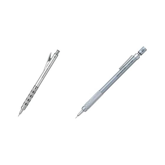 Pentel Graph Gear 1000 Mechanical Pencil, 0.5mm, Silver & Graph Gear 500 PG515