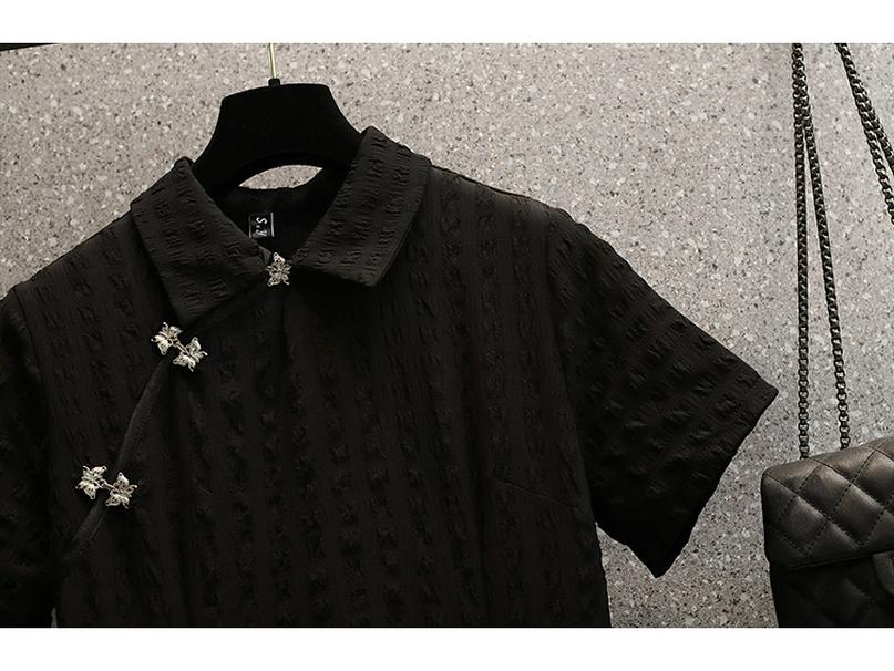 Women's Plus Size Summer Qipao: Gentle Chinese Style Tea Break Little Black Dress
