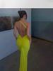 Rochie Maxi Bodycon Ruched Fără Spate cu Gât Legat, pentru Femei, Primăvară/Vară 2026, pentru Vacanță și Plajă.