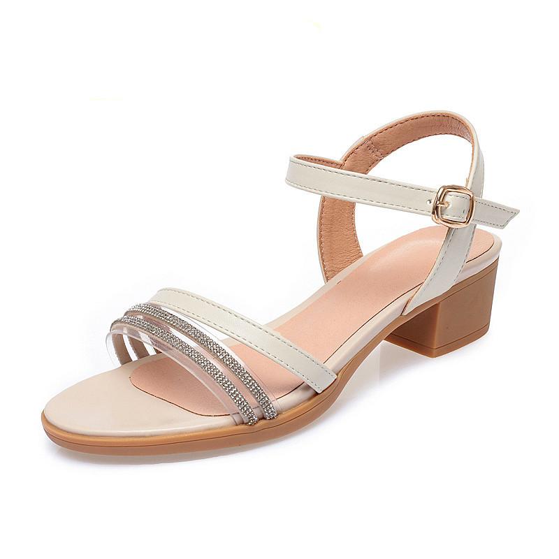 Fashion AIYUQI Sandals Summer Girls New Fish Mouth Fashion Rhinestone Women Sandals Breathable Large Size Women Sandals