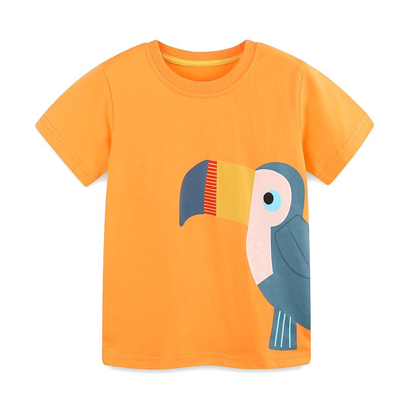 

European & American Style Boys Cartoon Print Short-Sleeve T-Shirts - Summer Round Neck Sweatshirts 5 Years (115cm)