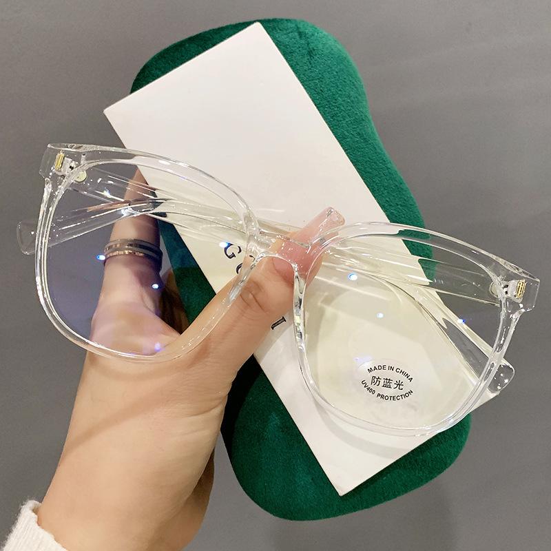 

Tr90 Большая оправа для очков с простой оправой для женщин, простая оправа для очков с близорукостью, соответствующая степени, анти-синий свет, черная оправа