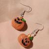 European & American Halloween Cartoon Resin Pumpkin Earrings for Women