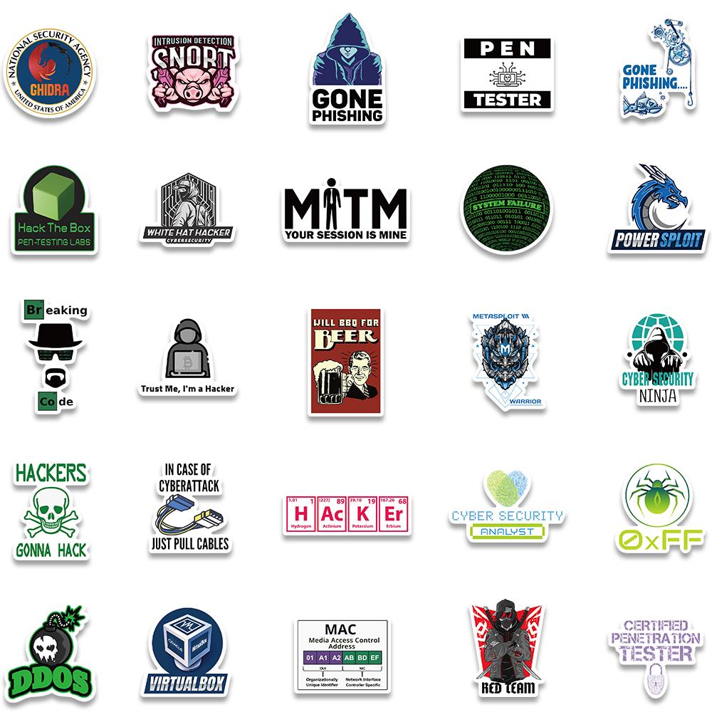 50Pcs Hacker Programming Network Cool Stickers For Luggage Skateboard Laptop Motorcycle Toys Helmet Car Sticker