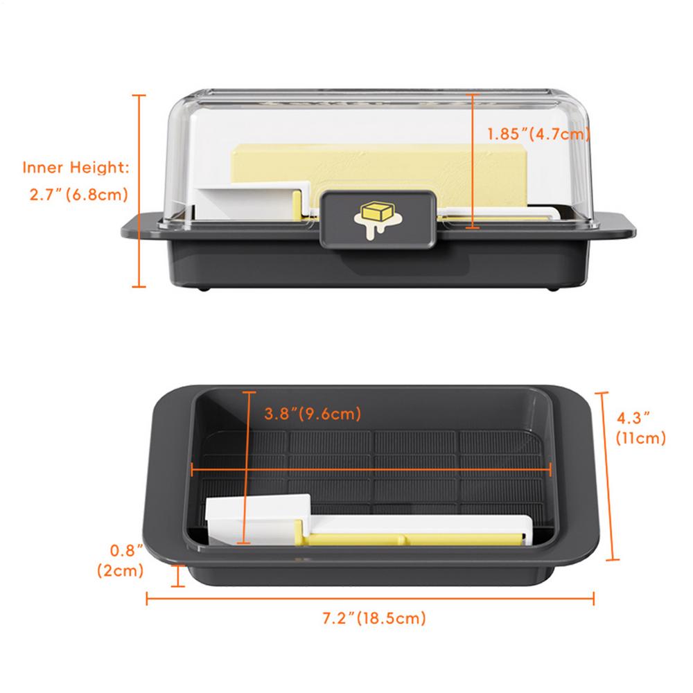 1pc Novelty Plastic Butter Dish with Cutter and Spoon - Food-Grade Freezer-Safe Unbreakable Cheese Keeper Multifunctional Butter