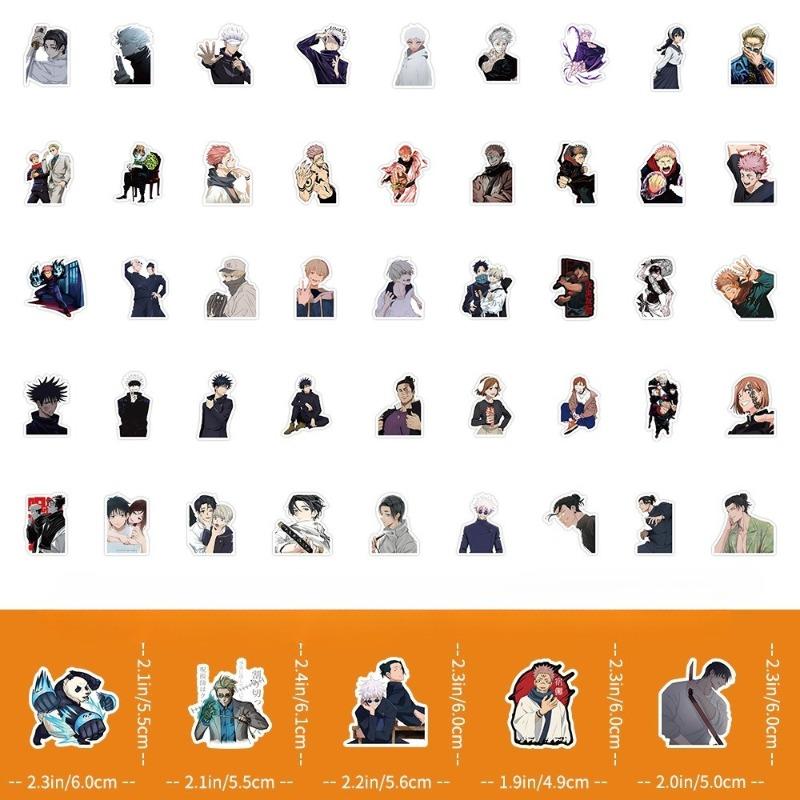 100pcs New Cartoon Jujutsu Kaisen Stickers Cute Decals Toy Stationery Guitar Phone Bicycle Laptop Luggage Car Graffiti Stickers