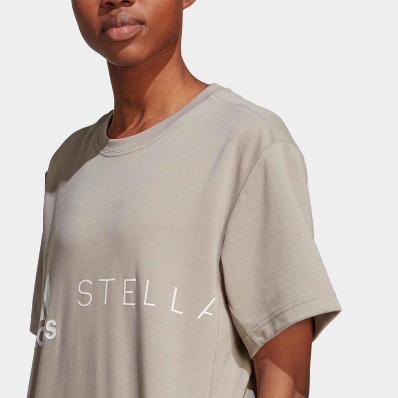 adidas Drop Shoulder Sleeve T Shirt Women's Light Gray HY1141