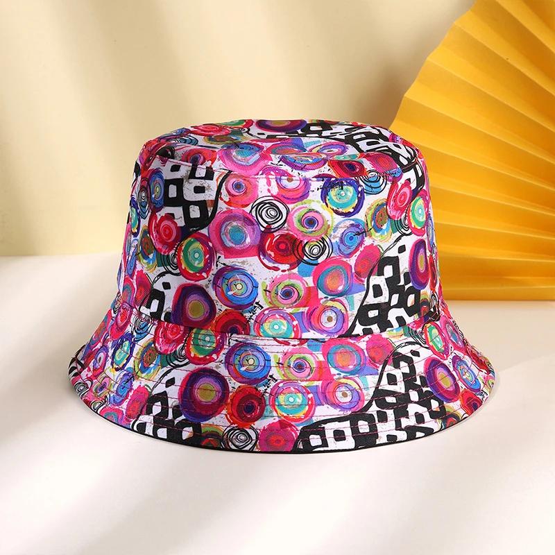 Fashion Cotton Street Graffiti Unisex Bucket Hat Outdoor Women 3D Printing Fisherman Caps Hip Hop For Men Sunscreen Panama Cap